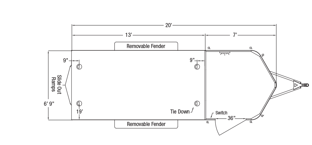 Sundowner Motorcycle Transport Trailer Floorplan