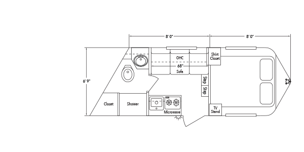 Sundowner Living Quarter 6908 Trailer Floorplan