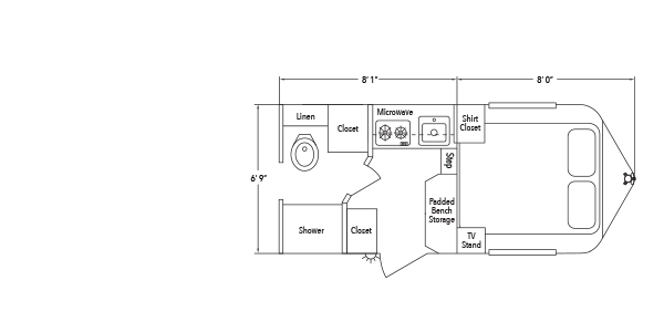 Sundowner Living Quarter 6908 Straight Wall Trailer Floorplan