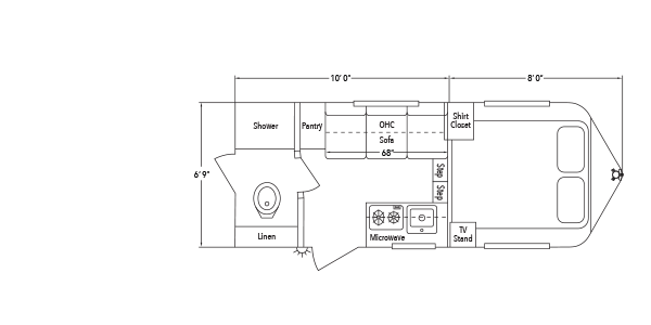 Sundowner Living Quarter 6910 Straight Wall Trailer Floorplan
