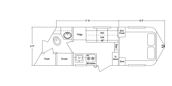 Sundowner Living Quarter 6911 Trailer Floorplan