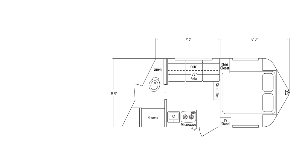 Sundowner Living Quarter 8007 Trailer Floorplan