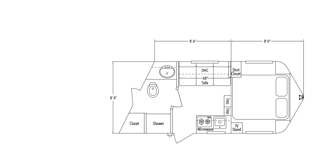 Sundowner Living Quarter 8008 Trailer Floorplan