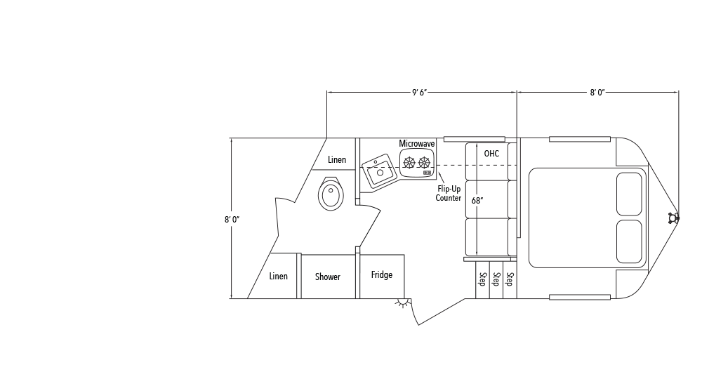 Sundowner Living Quarter 8009 A Trailer Floorplan