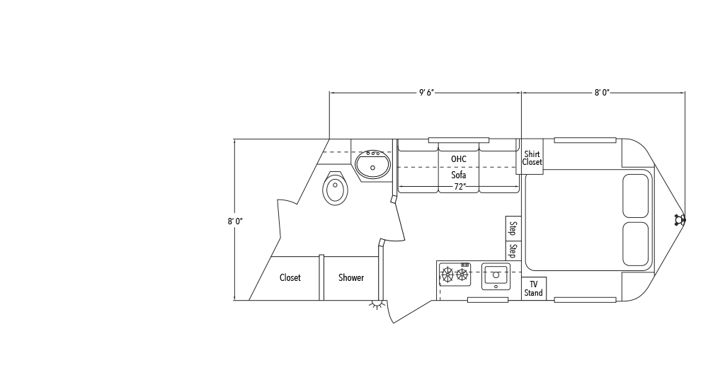 Sundowner Living Quarter 8009 B Trailer Floorplan