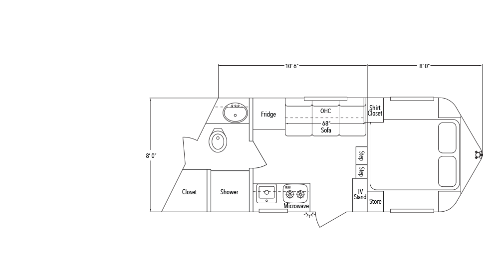 Sundowner Living Quarter 8010 A Trailer Floorplan