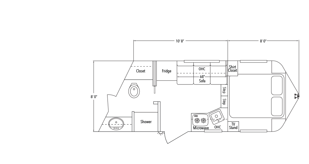 Sundowner Living Quarter 8010 B Trailer Floorplan