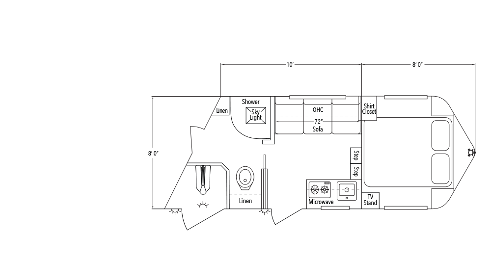 Sundowner Living Quarter 8010 C Trailer Floorplan