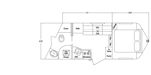 Sundowner Living Quarter 8011 C Trailer Floorplan