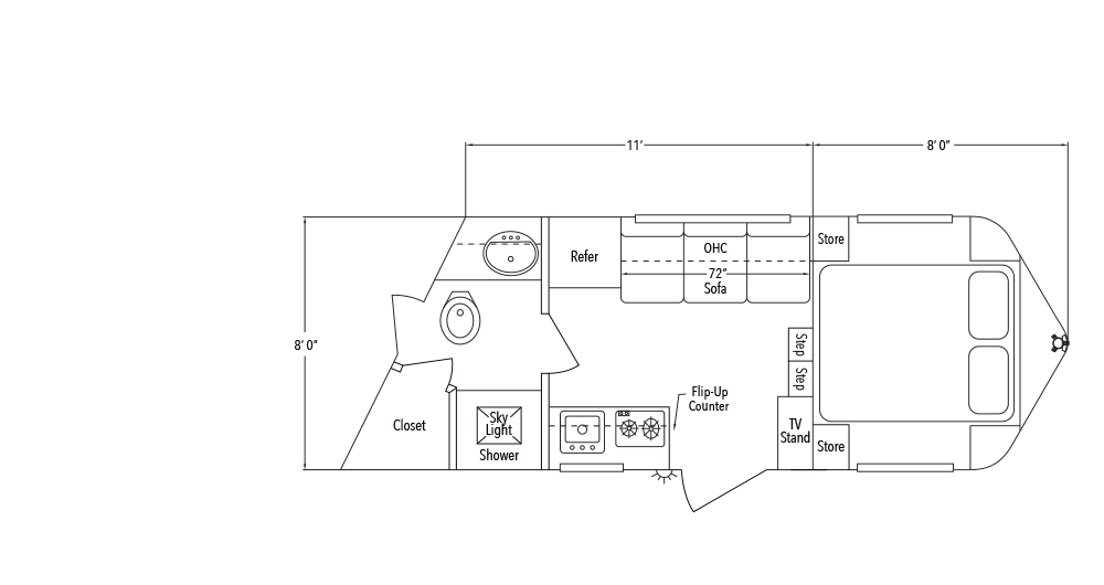 Sundowner Living Quarter 8011 D Trailer Floorplan