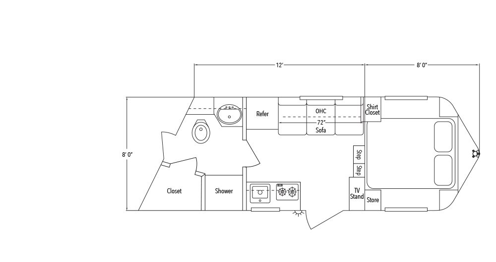 Sundowner Living Quarter 8012 A Trailer Floorplan