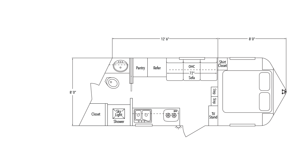 Sundowner Living Quarter 8012 B Trailer Floorplan