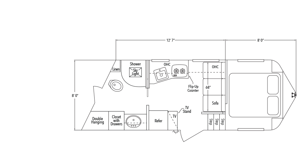 Sundowner Living Quarter 8012 C Trailer Floorplan