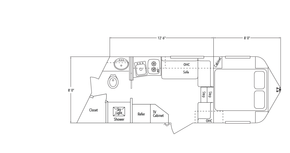 Sundowner Living Quarter 8012 J Trailer Floorplan