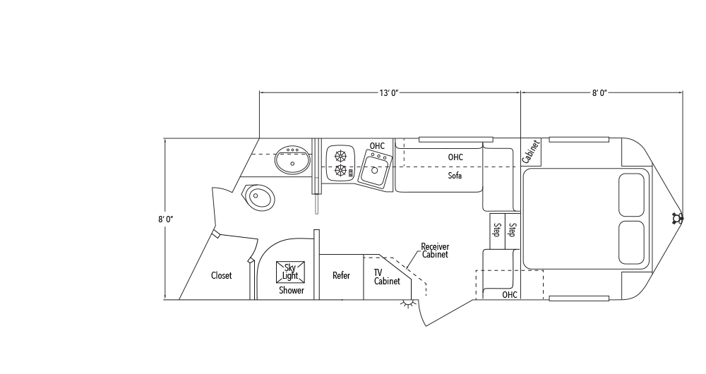 Sundowner Living Quarter 8013 B Trailer Floorplan