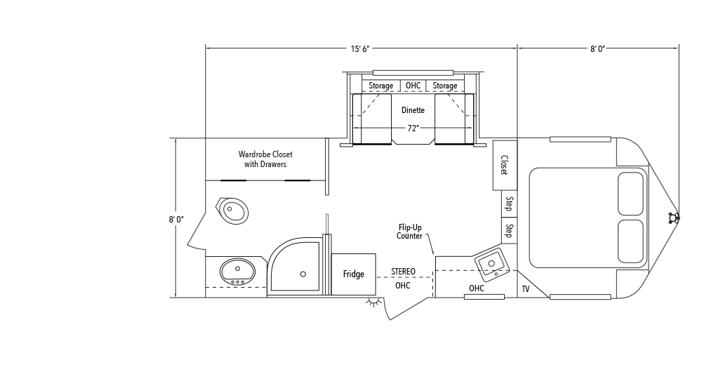 Sundowner Living Quarter 8015 Straightwall Slide Out Trailer Floorplan