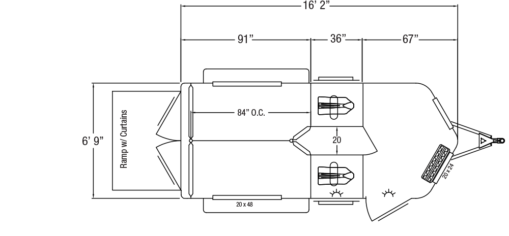 Sundowner Performer Bumper Pull Trailer Floorplan