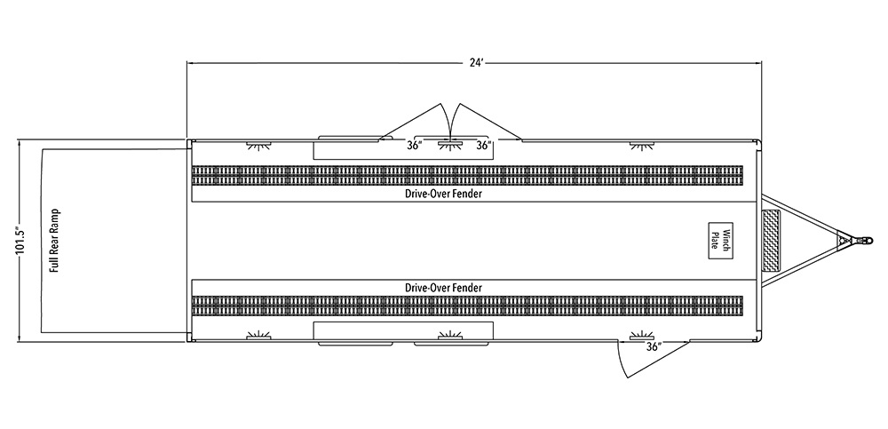 Sundowner Ramp Over Transport Bumper Pull Trailer Floorplan