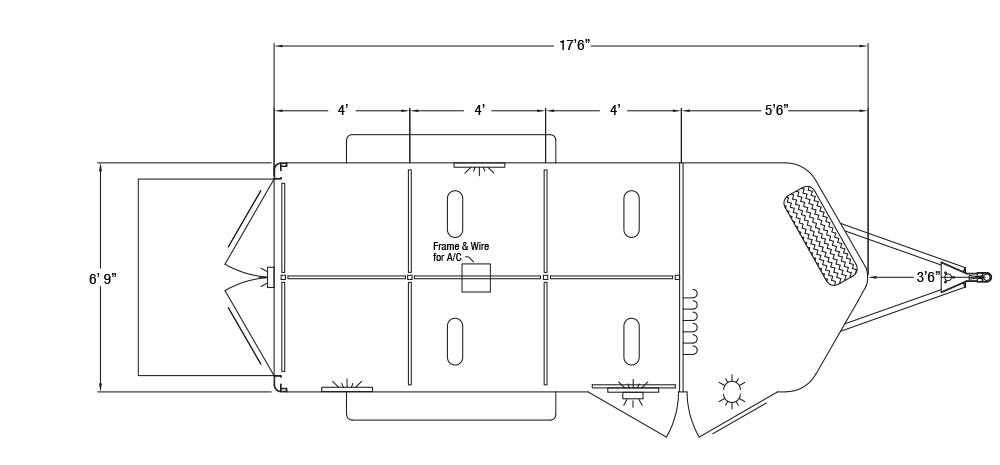 Sundowner Showman GT Bumper Pull Trailer Floorplan