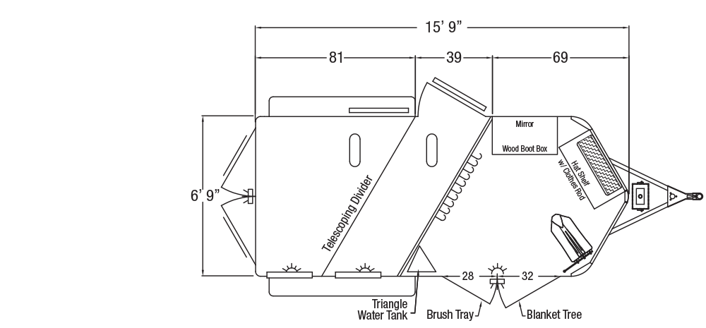 Sundowner Super Tack Bumper Pull Trailer Floorplan