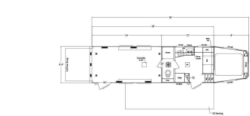 Sundowner Toy Hauler Garage Model Gooseneck Trailer Floorplan