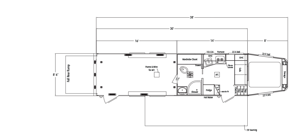 Sundowner Toy Hauler Garage Model Gooseneck Trailer Floorplan