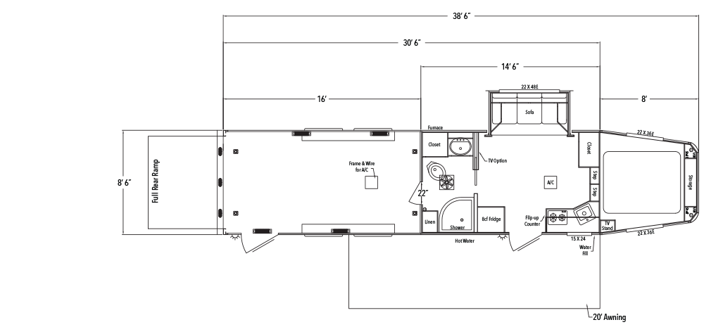 Sundowner Toy Hauler Garage Model Gooseneck Trailer Floorplan