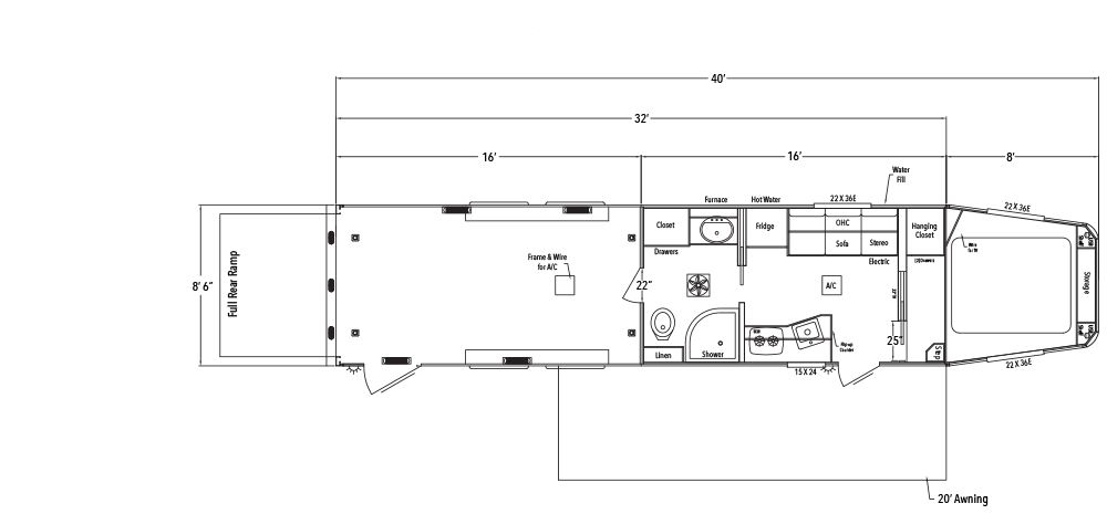 Sundowner Toy Hauler Garage Model Gooseneck Trailer Floorplan