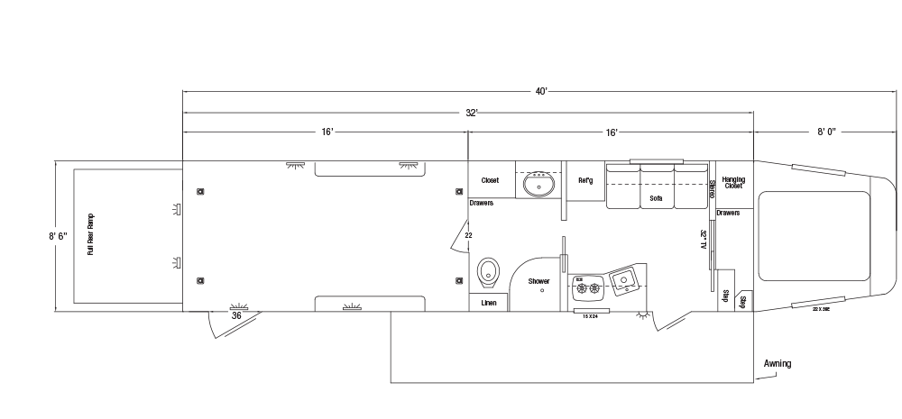 Sundowner TrailBlazer Toy Hauler Garage Model Gooseneck Trailer Floorplan
