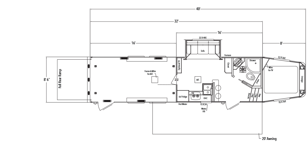 Sundowner Toy Hauler Garage Model Gooseneck Trailer Floorplan