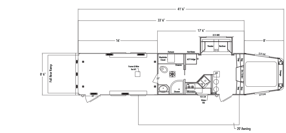 Sundowner Toy Hauler Garage Model Gooseneck Trailer Floorplan
