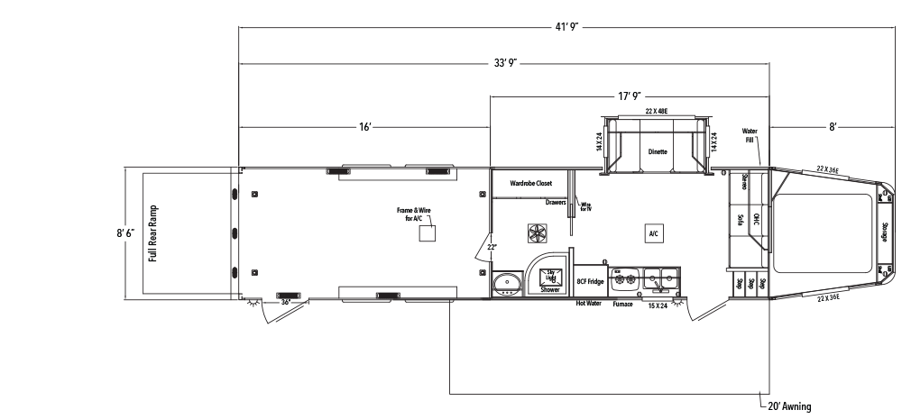 Sundowner Toy Hauler Garage Model Gooseneck Trailer Floorplan