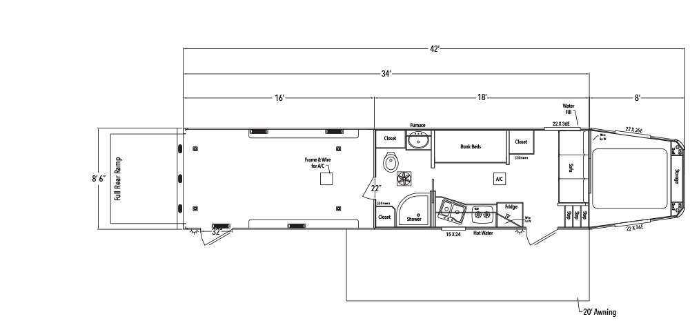 Sundowner Toy Hauler Garage Model Gooseneck Trailer Floorplan