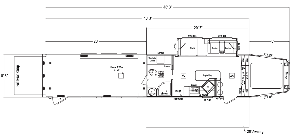 Sundowner Toy Hauler Garage Model Gooseneck Trailer Floorplan