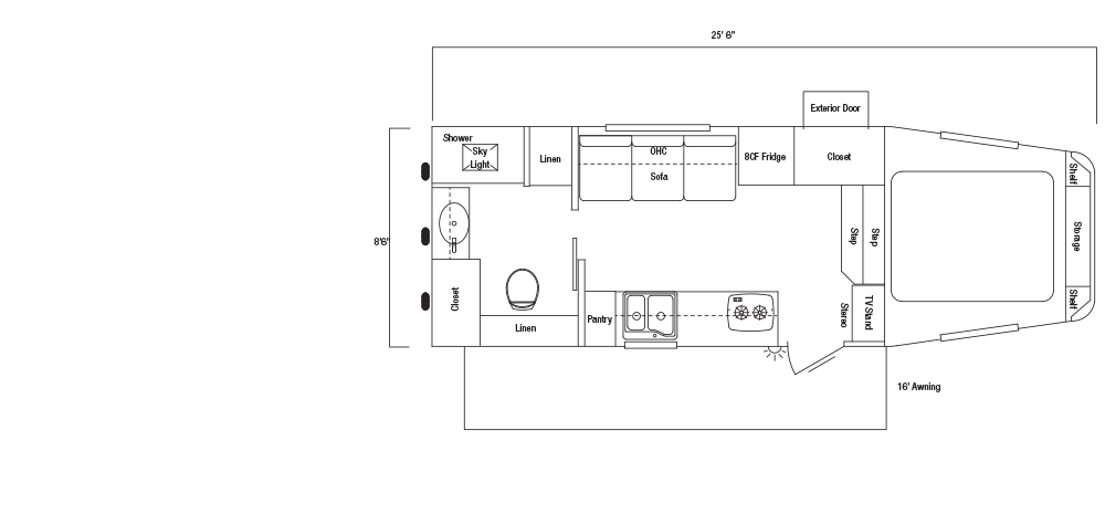 Sundowner TrailBlazer RV Gooseneck Trailer Floorplan
