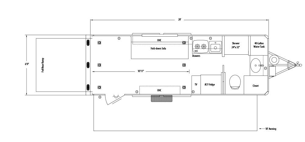 Sundowner TrailBlazer Toy Box Bumper Pull Trailer Floorplan