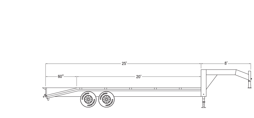 Sundowner XL DeckOver Trailer Curb Drawing